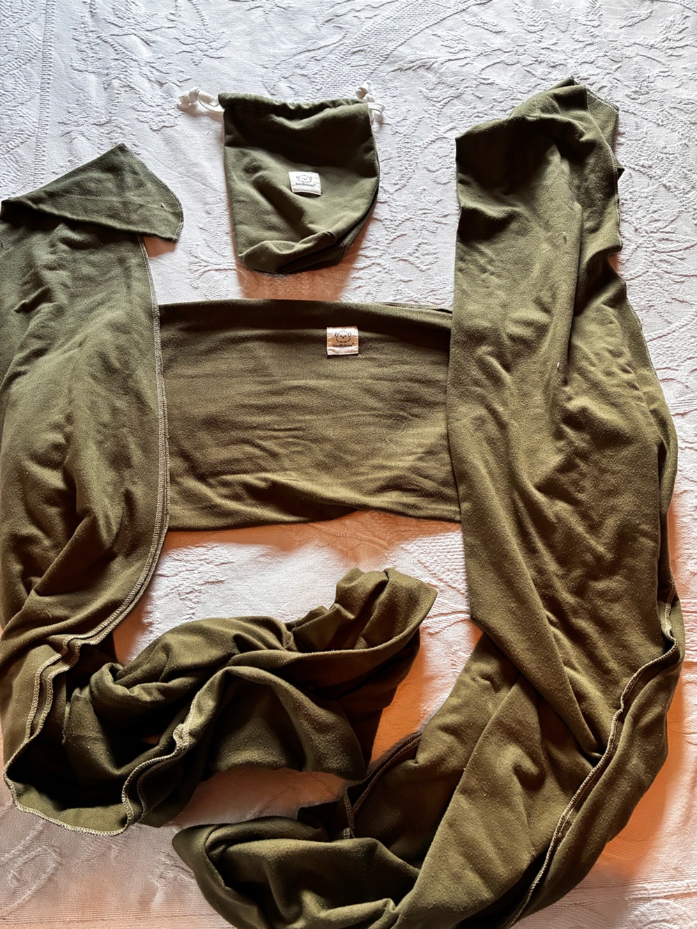 KeaBabies Bottom Wrap Carrier Cotton Front Facing Olive Green